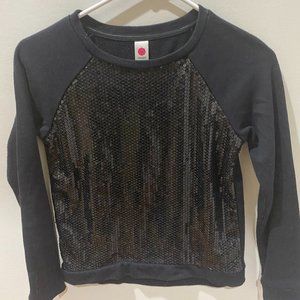 Total Girl fancy black sequin sweatshirt 10/12